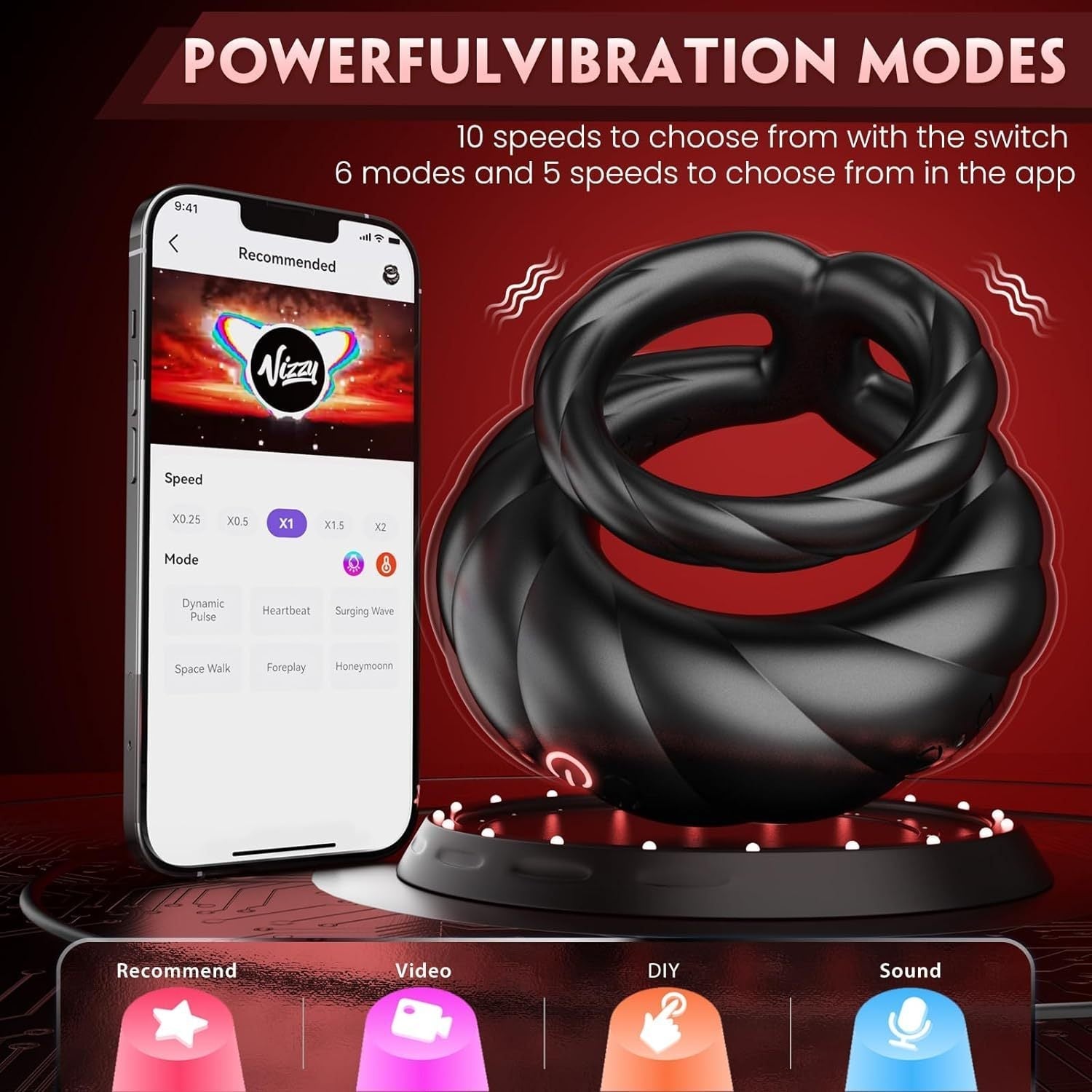 💥2025 New Wishful Ring Cock Ring-5 in 1 Couple Toy Penis Ring