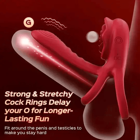 💥2025 New Rose Ring-FLORAX 15° Curve Boost & Bloom Cock Ring-4 in 1 Couple Toy Penis Ring