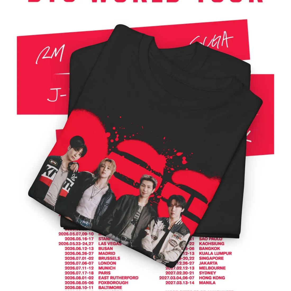 Bangtan Members Arirang Magazine Unisex Heavy Cotton Tee: Bangtan Kpop Concert World Tour Merch & Gift 2026