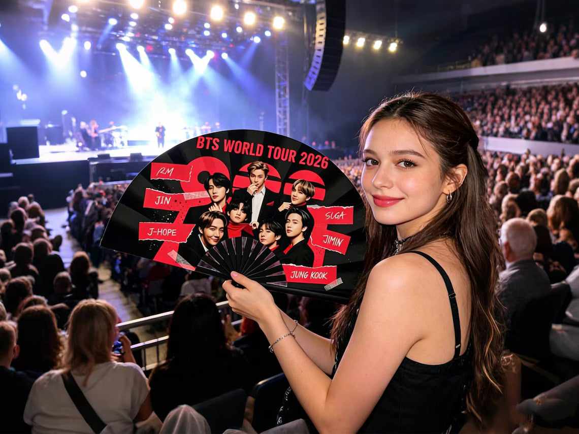 BTS World Tour Folding Hand Fan, Arirang Accessories, 2026 world Tour Gift for Fan