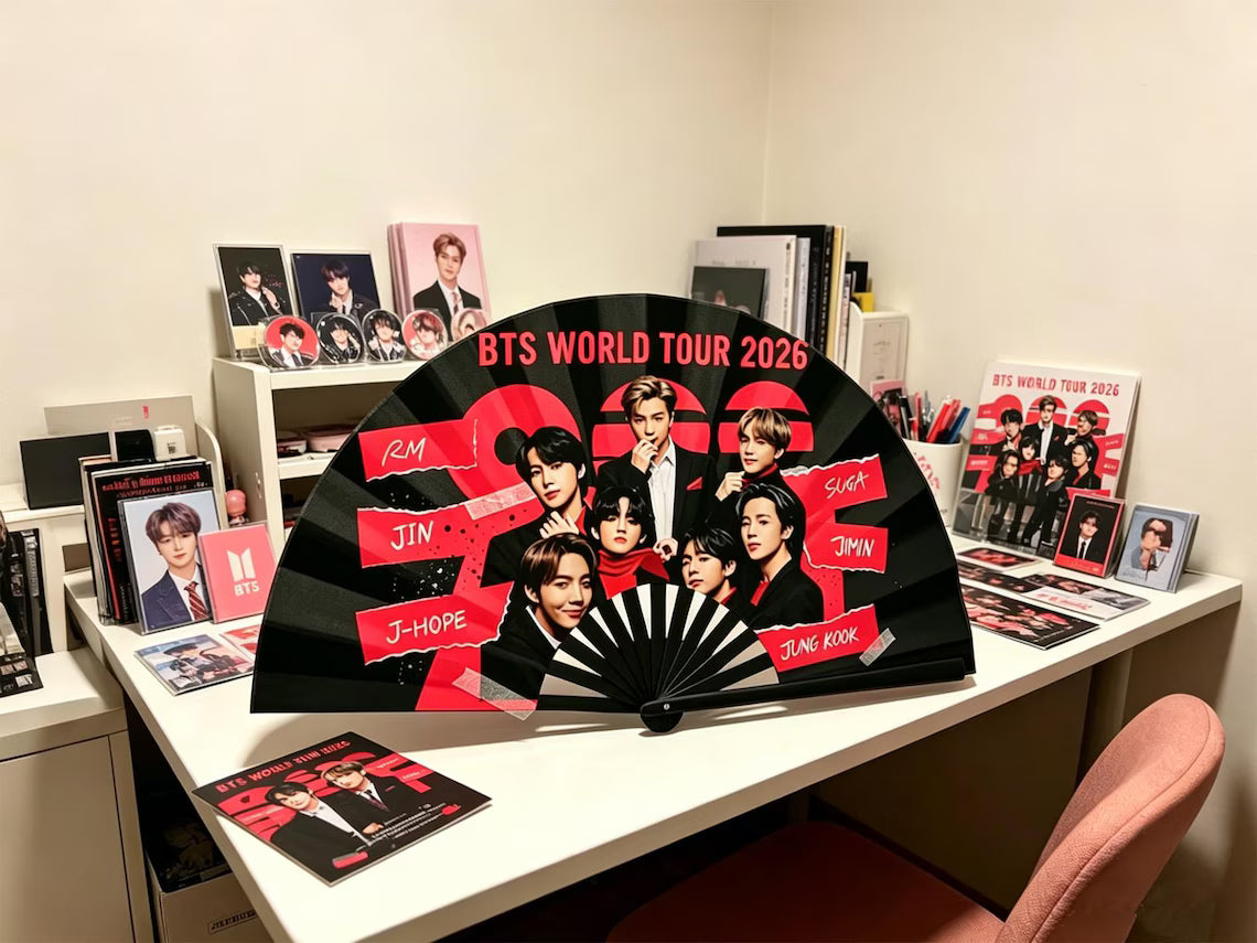 BTS World Tour Folding Hand Fan, Arirang Accessories, 2026 world Tour Gift for Fan