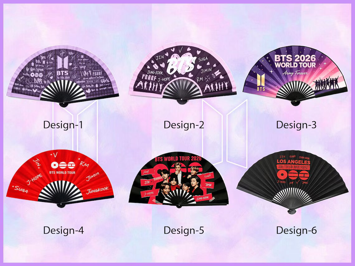 BTS World Tour Folding Hand Fan, Arirang Accessories, 2026 world Tour Gift for Fan